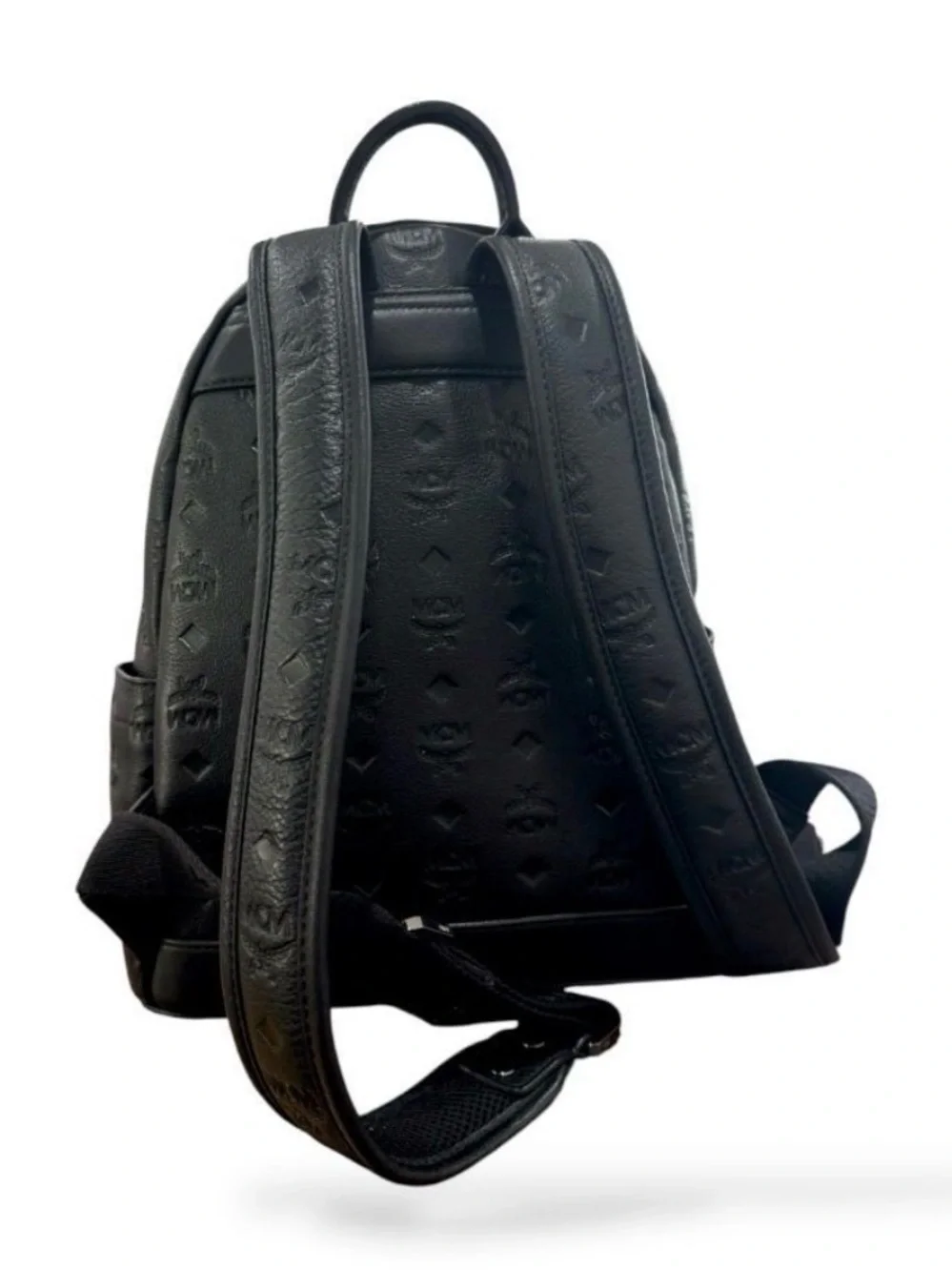 MCM Black Visetos Embossed Mini Backpack